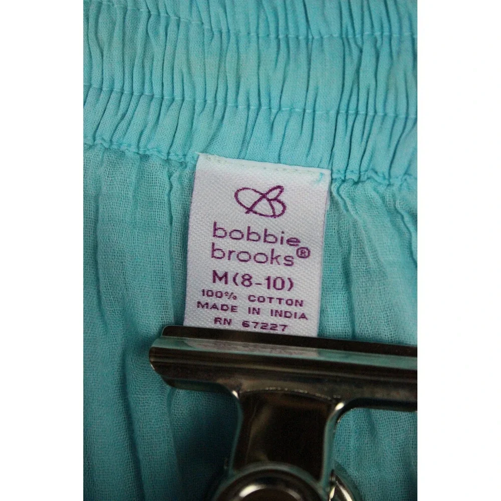 Bobbie Brooks Turquoise Blue Cotton Gauze Crochet Lace Trim Maxi Peasant Skirt M